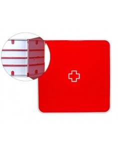 Botiquin paperflow plastico 3 estantes para medicinas 320x70x320 mm rojo