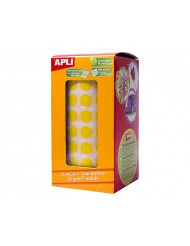Gomets autoadhesivos circulares 20 mm amarillo rollo de 1770 unidades