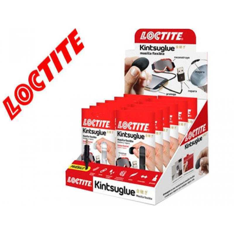 Masilla reparadora loctite kintsu glue expositor 16 unidades 8 blancas y 8 negras