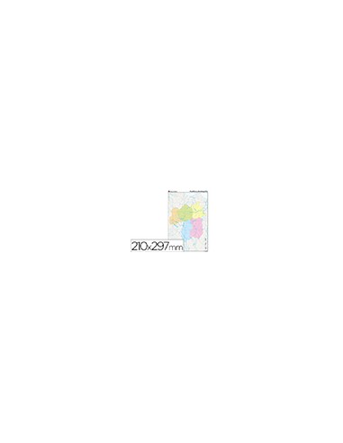 Mapa mudo color din a4 castilla-la mancha politico
