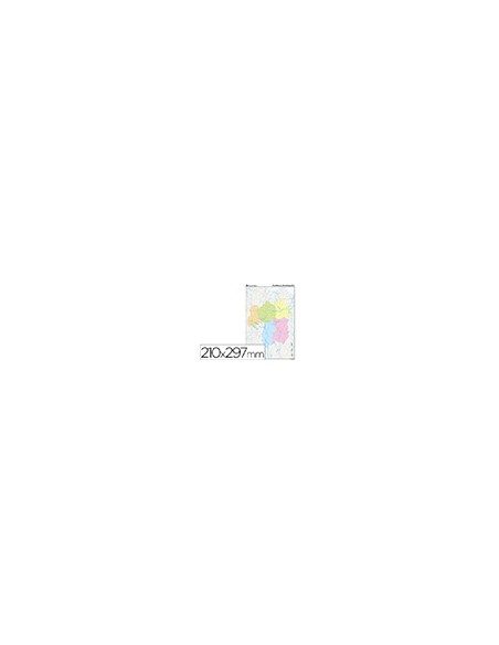 Mapa mudo color din a4 castilla-la mancha politico