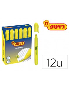 Marcador de cera gel jovi fluorescente amarillo caja de 12 unidades