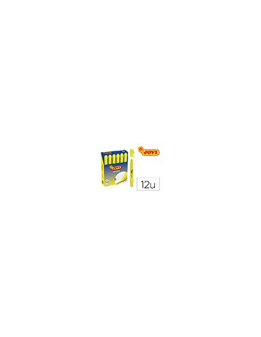 Marcador de cera gel jovi fluorescente amarillo caja de 12 unidades
