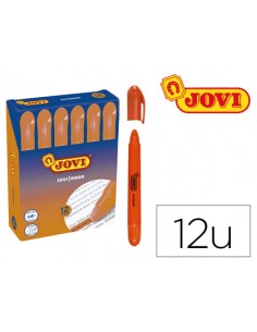 Marcador de cera gel jovi fluorescente naranja caja de 12 unidades