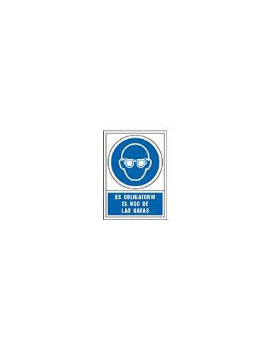 Pictograma syssa señal de obligacion es obligatorio el uso de las gafas en pvc 245x345 mm