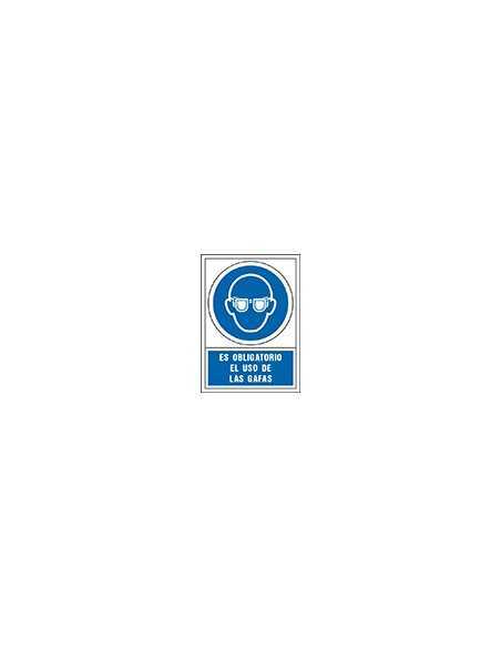 Pictograma syssa señal de obligacion es obligatorio el uso de las gafas en pvc 245x345 mm
