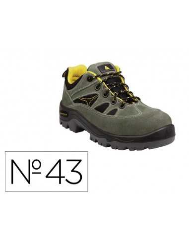 Zapatos de seguridad deltaplus trek de piel serraje puntera y suela composite verde talla 43