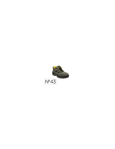 Zapatos de seguridad deltaplus trek de piel serraje puntera y suela composite verde talla 43