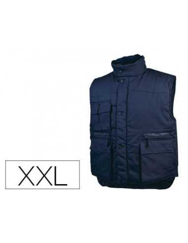 Chaleco deltaplus multibolsillos con cremallera cintura elastica color azul naranja talla xxl