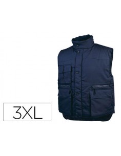 Chaleco deltaplus multibolsillos con cremallera cintura elastica color azul naranja talla 3xl