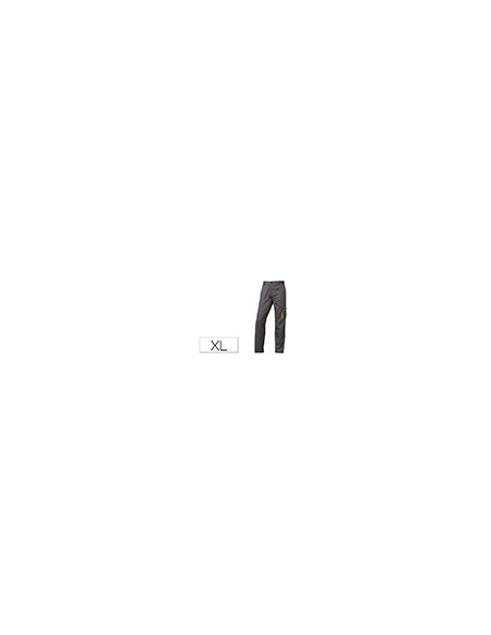 Pantalon de trabajo deltaplus cintura ajustable 5 bolsillos color gris verde talla xl Pantalon de trabajo deltaplus cintura ajustable 5 bolsillos color gris verde talla xl