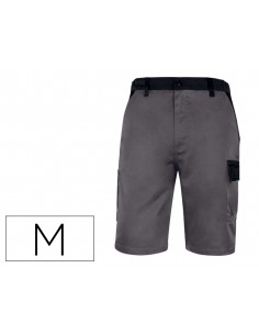 Pantalon de trabajo deltaplus bermuda cintura ajustable 5 bolsillos color gris talla m