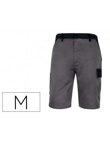 Pantalon de trabajo deltaplus bermuda cintura ajustable 5 bolsillos color gris talla m