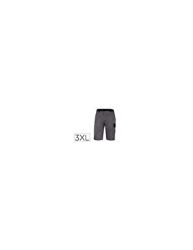 Pantalon de trabajo deltaplus bermuda cintura ajustable 5 bolsillos color gris talla 3xl