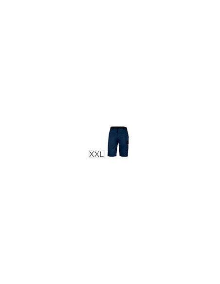 Pantalon de trabajo deltaplus bermuda cintura ajustable 5 bolsillos color azul naranjatalla xxl