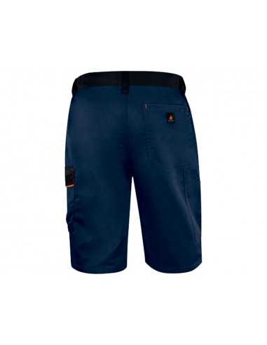 Pantalon de trabajo deltaplus bermuda cintura ajustable 5 bolsillos color azul naranjatalla xxl