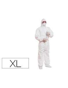 Traje de seguridad deltaplus polipropileno con capucha de un solo uso color blanco talla xl