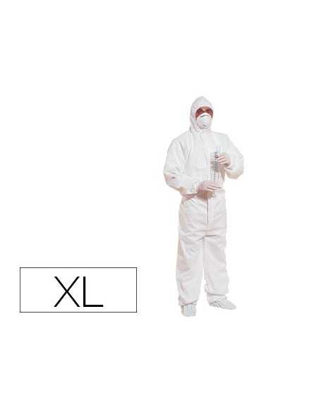 Traje de seguridad deltaplus polipropileno con capucha de un solo uso color blanco talla xl