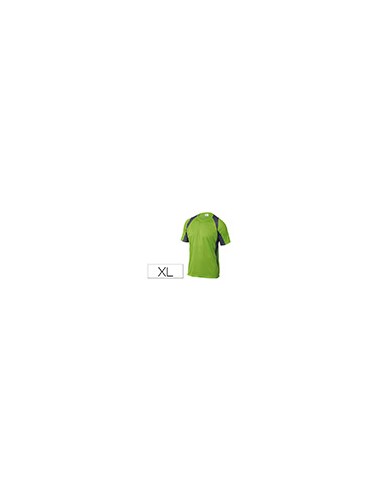 Camiseta deltaplus poliester manga corta cuello redondo tratamiento secado rapido color verde-gris talla xl