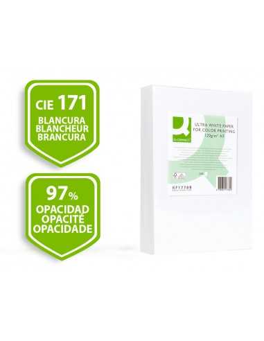 Papel fotocopiadora q-connect ultra white din a3 120 gramos paquete de 250 hojas
