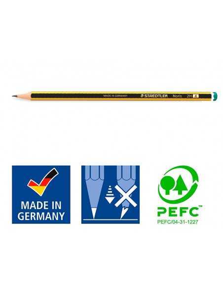 Lapices de grafito staedtler noris n.4 2h unidad