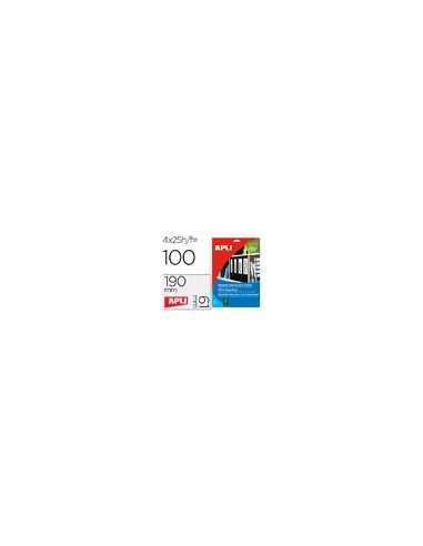 Etiqueta adhesiva apli 1233 tamaño 190x61 mm para fotocopiadora laser ink-jet caja 25 hojas con 100