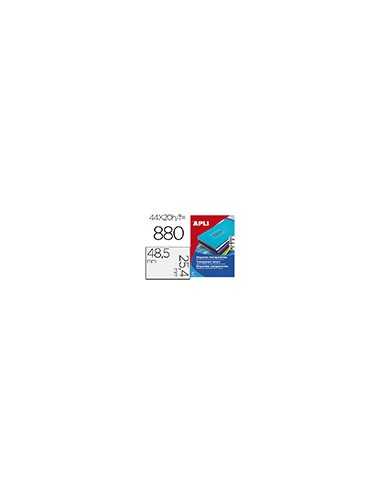 Etiqueta adhesiva apli transparente 48,5x25,4 mm fotocopia laser inkjet caja 20 hojas din a4 con 880