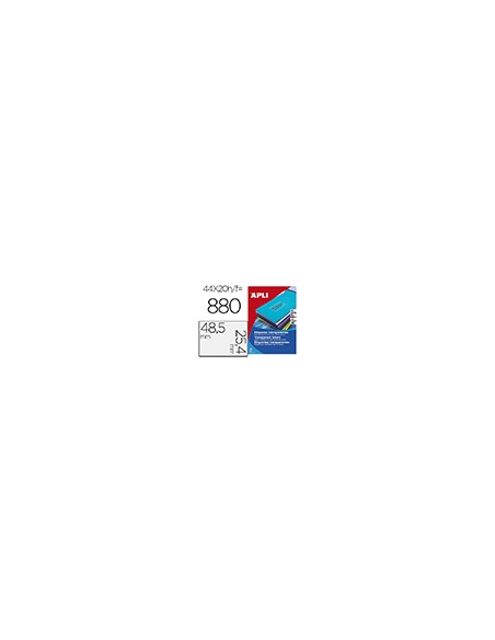 Etiqueta adhesiva apli transparente 48,5x25,4 mm fotocopia laser inkjet caja 20 hojas din a4 con 880