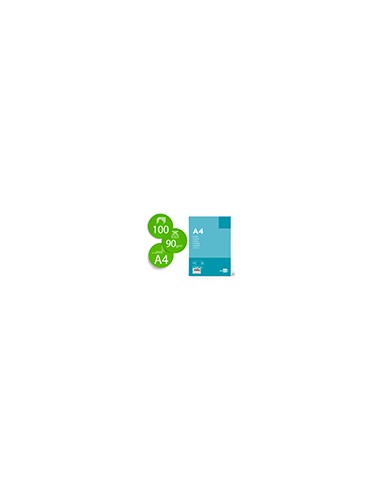 Papel liderpapel a4 90g/m2 liso paquete de 100 hojas
