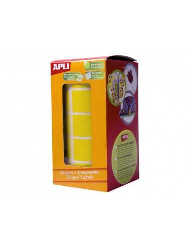 Gomets autoadhesivos cuadrados 20x20 mm amarillo rollo de 1770 unidades