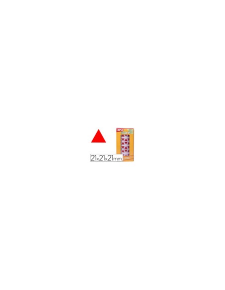 Gomets autoadhesivos triangulares 21x21x21 mm rojo rollo de 2832 unidades