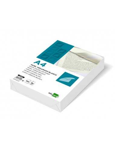 Papel verjurado liderpapel a4 90g/m2 blanco paquete de 100 hojas