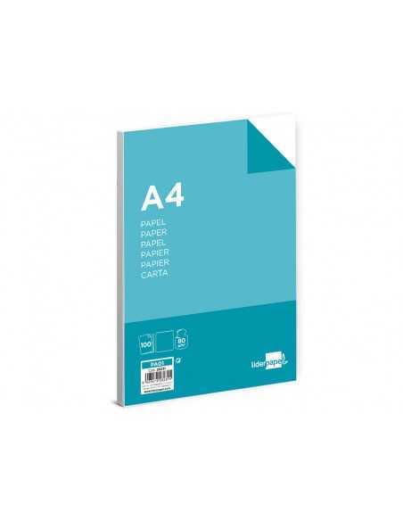 Papel liderpapel a4 80g/m2 liso paquete de 100 hojas Papel liderpapel a4 80g/m2 liso paquete de 100 hojas