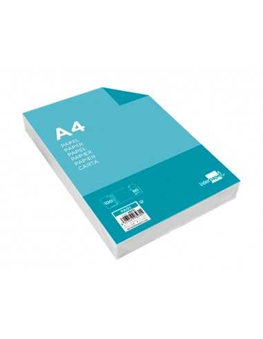 Papel liderpapel a4 80g/m2 liso paquete de 100 hojas