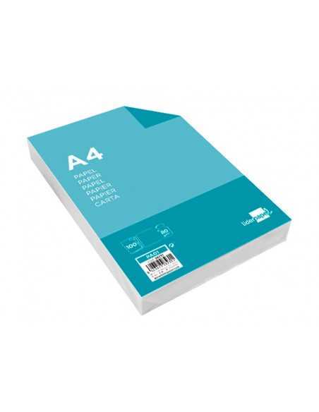 Papel liderpapel a4 80g/m2 liso paquete de 100 hojas Papel liderpapel a4 80g/m2 liso paquete de 100 hojas
