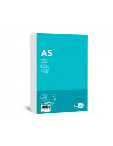 Papel liderpapel a5 80g/m2 liso paquete de 500 hojas