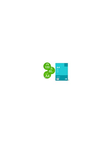 Papel liderpapel a4 80g/m2 sin taladros cuadro 4 mm paquete de 100 hojas