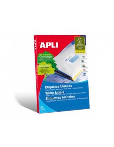 Etiqueta adhesiva apli 1281 210x297 mm fotocopiadora laser ink-jet caja con 100 hojas din a4