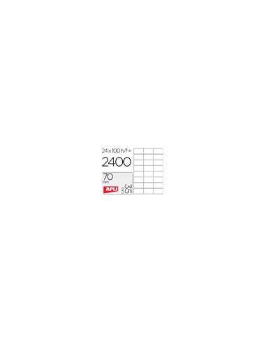 Etiqueta adhesiva apli 1272 tamaño 70x35 mm fotocopiaodra laser ink-jet caja con 100 hojas din a4