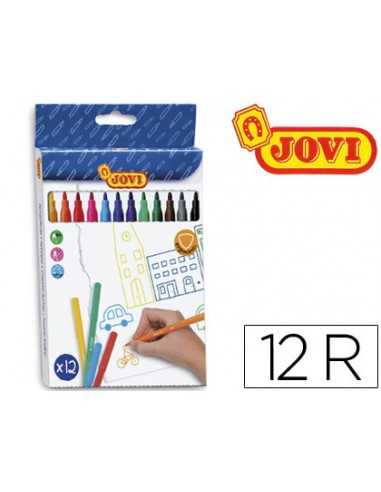 Rotulador jovi slim caja de 12 unidades colores surtidos