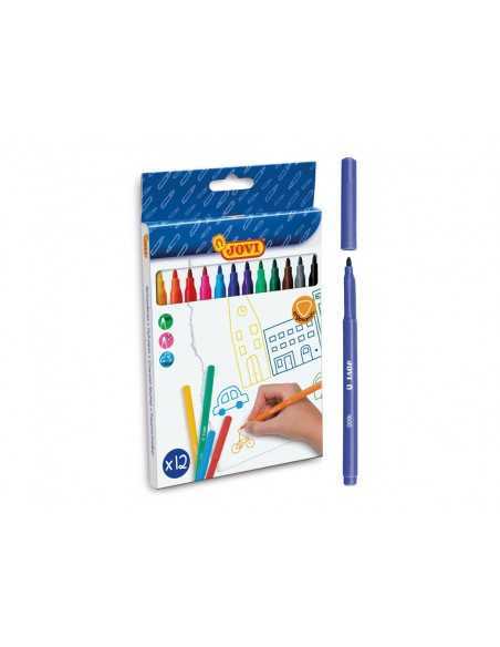 Rotulador jovi slim caja de 12 unidades colores surtidos Rotulador jovi slim caja de 12 unidades colores surtidos