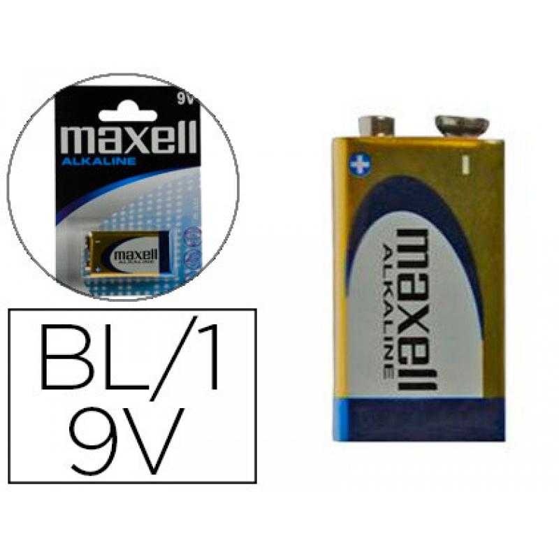 Pila maxell alcalina 9v lr09 blister de 1 unidad - Imagen 1