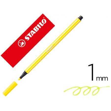 Rotulador stabilo acuarelable pen 68 amarillo limon punta gruesa 1mm