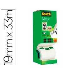 Cinta adhesiva scotch magic invisible 33 mt x 19 mm pack de 8 unidades