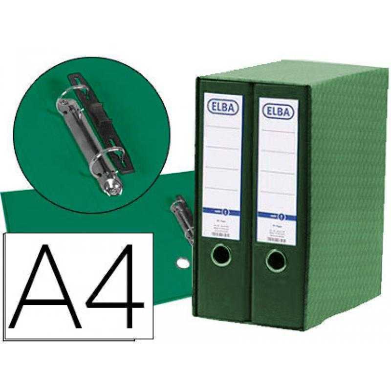 Modulo elba 2 archivadores de palanca din a4 con rado 2 anillas verde lomo de 80 mm