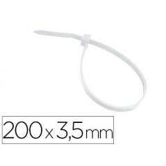 Brida 3m para interior blanca 200x3,5 mm bolsa de 100 unidades