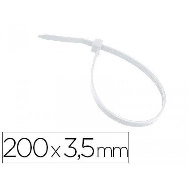 Brida 3m para interior blanca 200x3,5 mm bolsa de 100 unidades