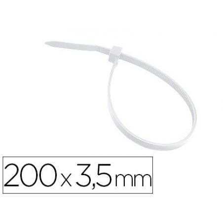 Brida 3m para interior blanca 200x3,5 mm bolsa de 100 unidades