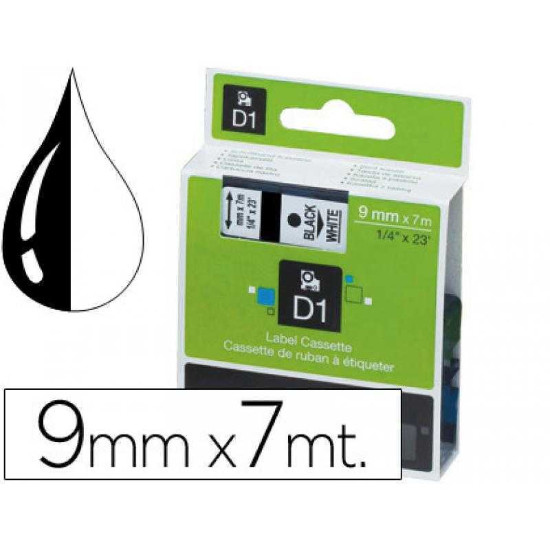 Cinta dymo 1000 9 mm. -negro-blanco d1