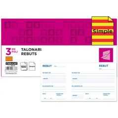 Talonario liderpapel recibos 3/fº original t105 con matriz texto en catalan